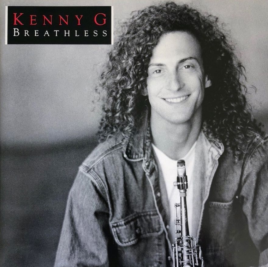 Black and White photo of Kenny G smiling