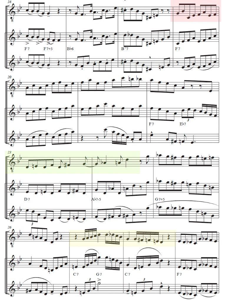 sheet music with three lines